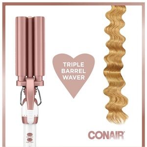 Conair Triple Barrel Waver Hair Styler - Rose Gold